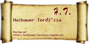 Halbauer Terézia névjegykártya