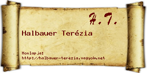 Halbauer Terézia névjegykártya